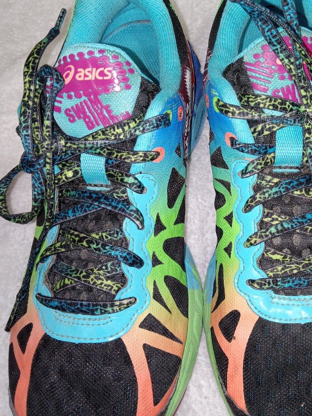 Womens ASICS Gel-Noosa Tri 9 Running Shoes Size 9 Triathlon Black Blue T458N - Picture 13 of 16